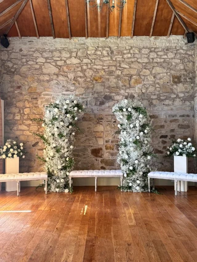 Floral Pillars stage by Diamond Events